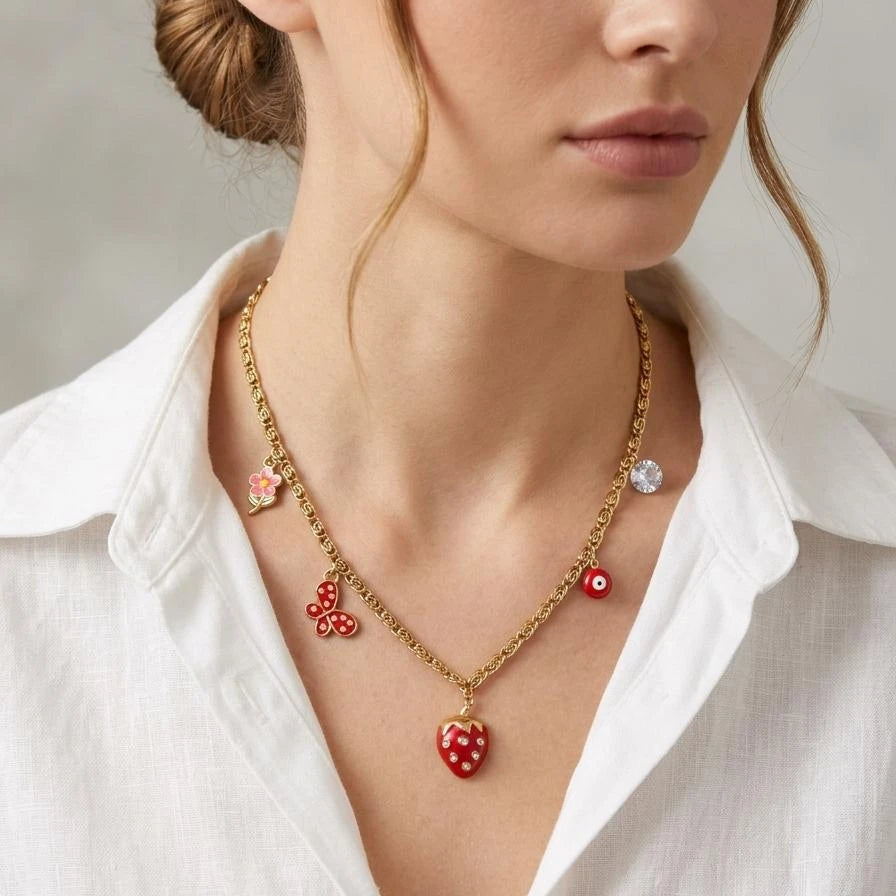 Cherry Bloom Lucky Charm Necklace