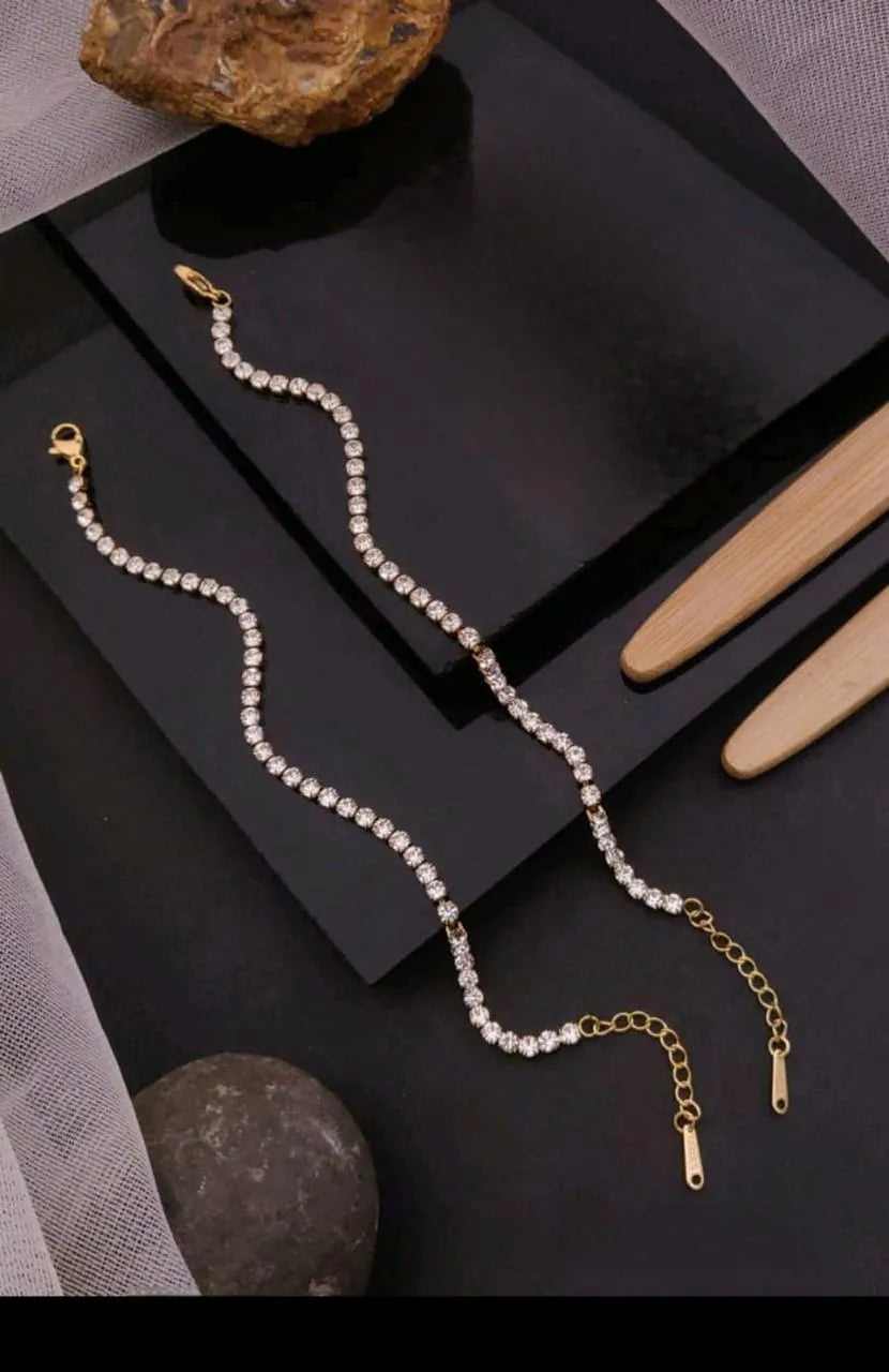 Crystal Gold Anti-Tarnish Bracelet