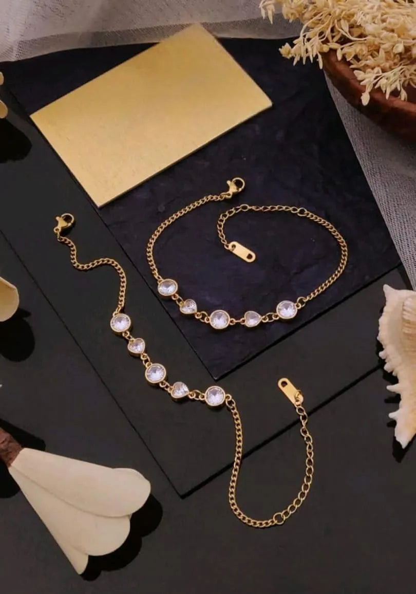 Crystal Gold Chain Anti-Tarnish Bracelet