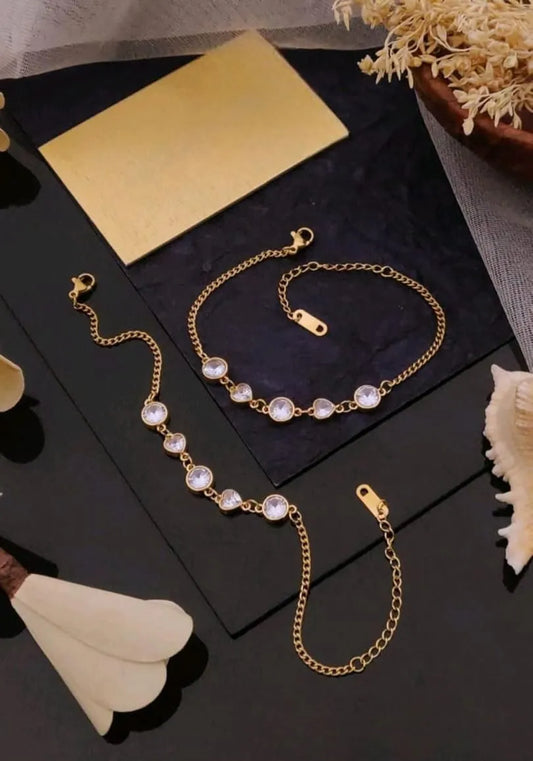 Crystal Gold Chain Anti-Tarnish Bracelet