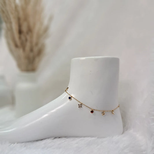 Gemstone Star Anklet