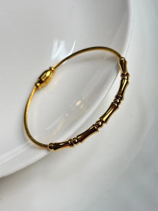 Bamboo-Inspired Gold Kada