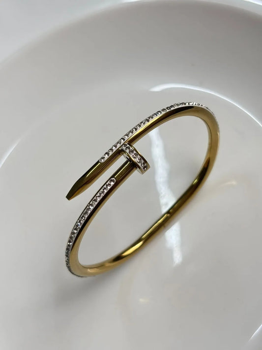 Gold Crystal Hinge Kada