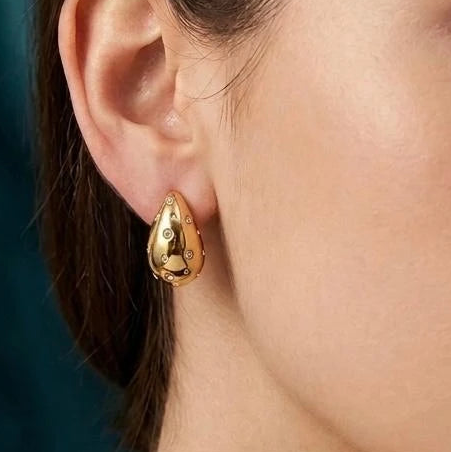 GoldenAura Modern Stud Earrings
