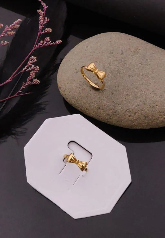 Golden Bow Charm Anti-Tarnish Ring