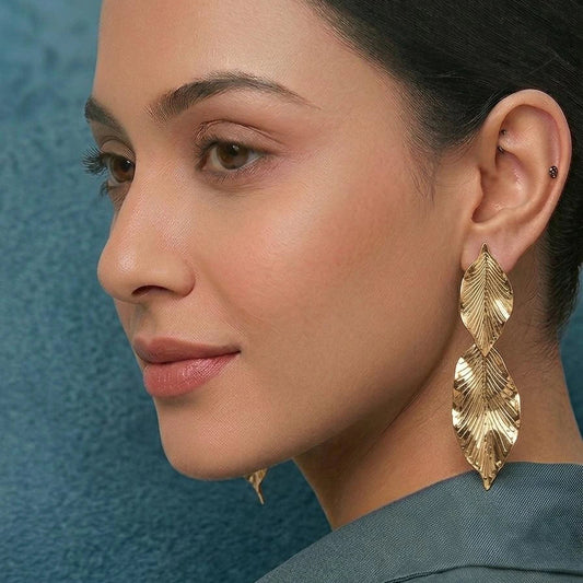 GoldenLeaf Cascade Statement Earrings