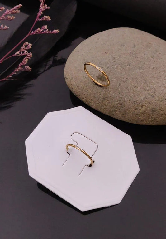 Golden Minimal Sparkle Anti-Tarnish Ring