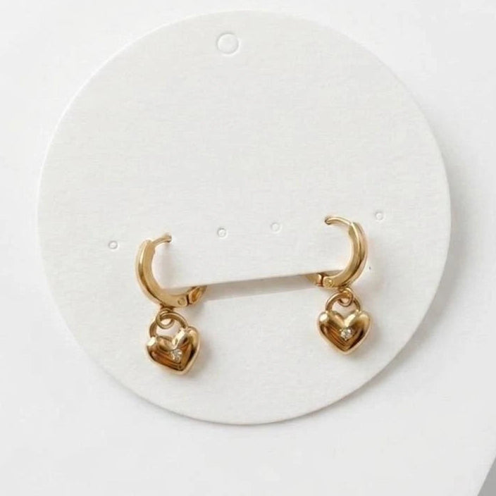 Aurielle Heart Charm Hoops