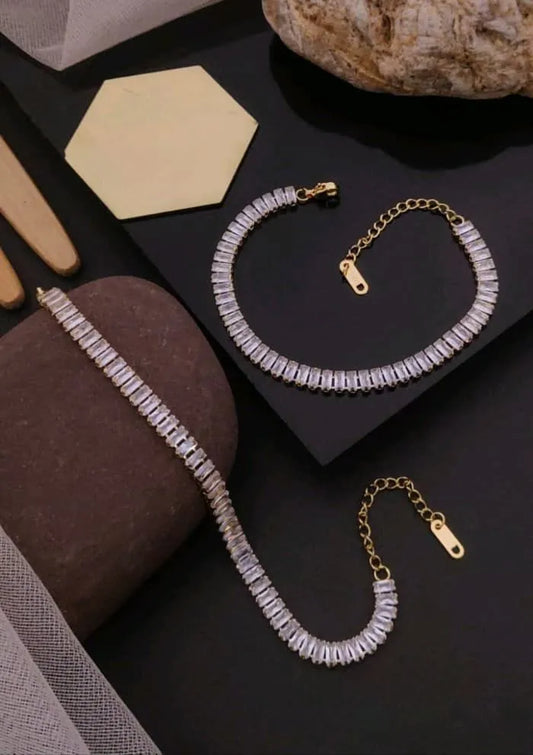 Elegant Golden Diamond Charm Bracelet