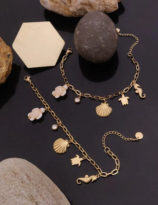 Golden Sea Charm Bracelet