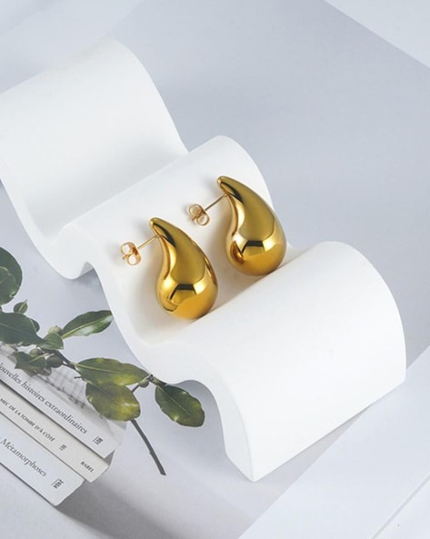 Gold Plated Water Drop Earrings | Elegant & Trendy Imitation Jewellery