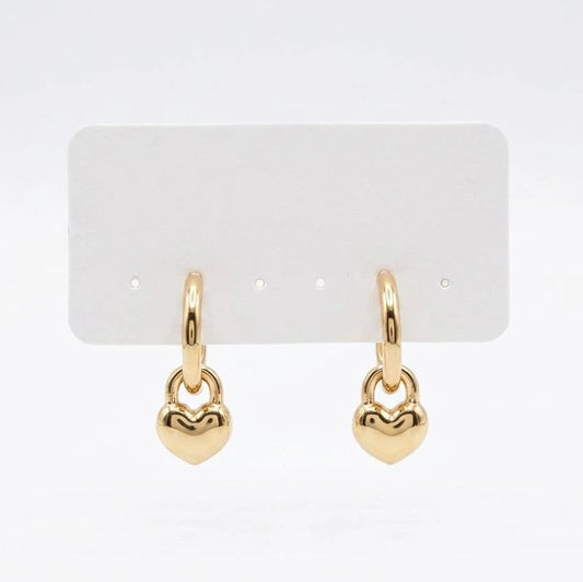 Lovelle Heart Charm Hoop Earrings