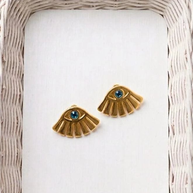 Luna Eye Gold Stud Earring