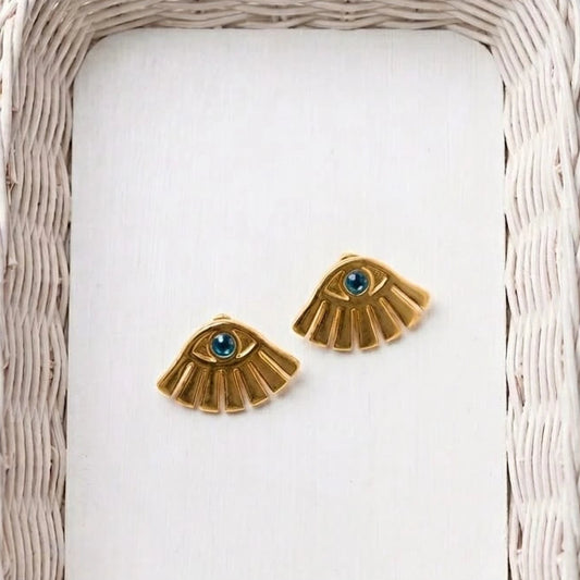 Luna Eye Gold Stud Earring