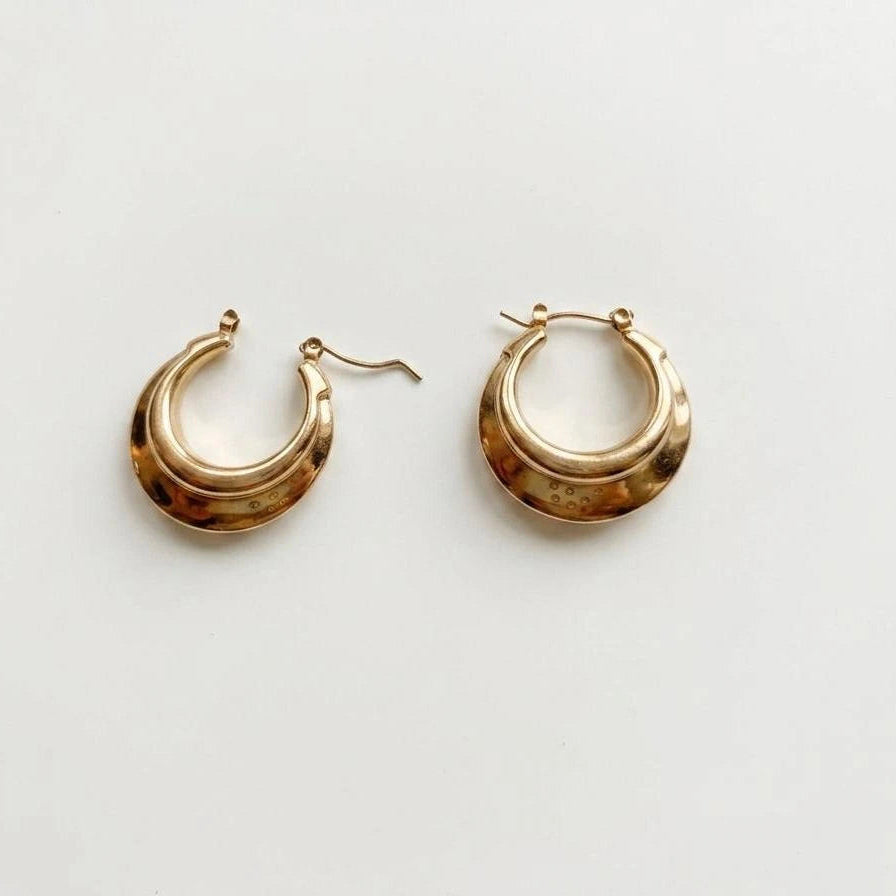 Lunessa Vintage Gold Hoop Earrings