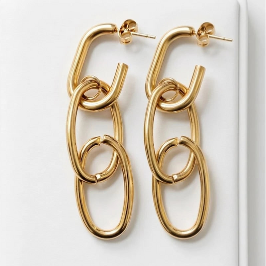 Luxe Interlock Chain Drop Earrings