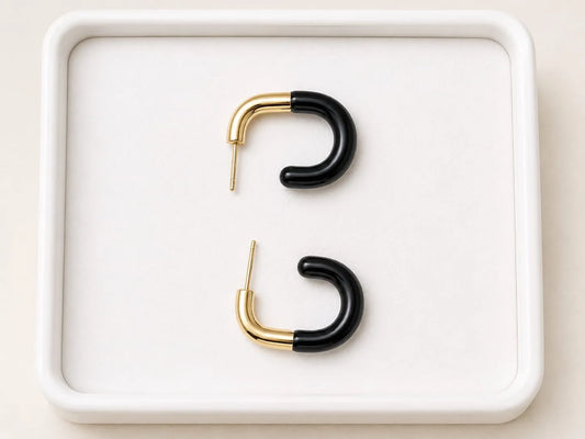 Midnight Gold Duo Hoop Earrings