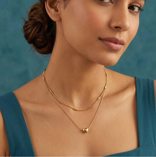 Minimal Heart Layered Necklace