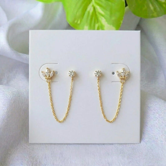 Radiant Crown Chain Ear Piercing