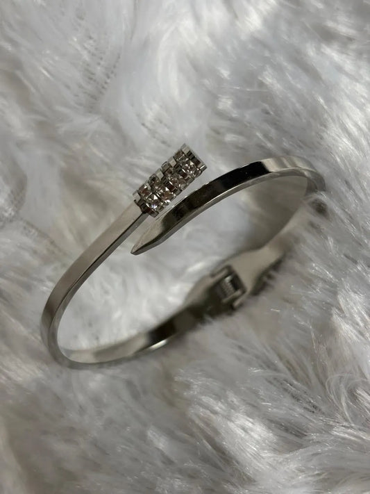 Silver Crystal Kada