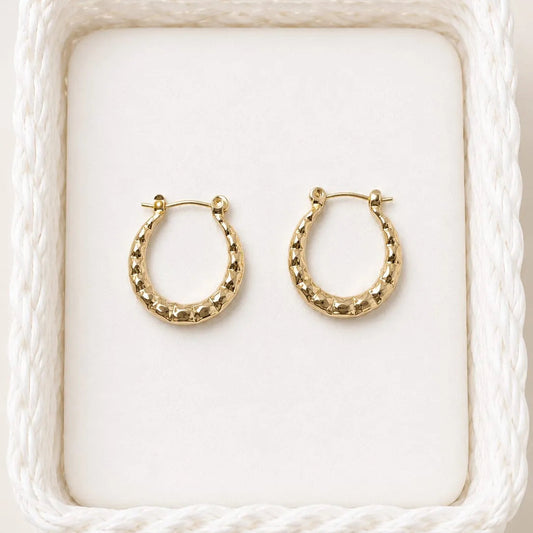 Starlight Textured Hoop Earrings
