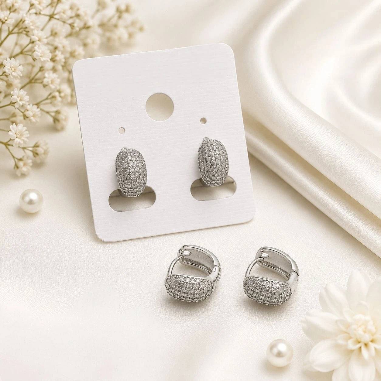 Veloura Pave Dome Hoops