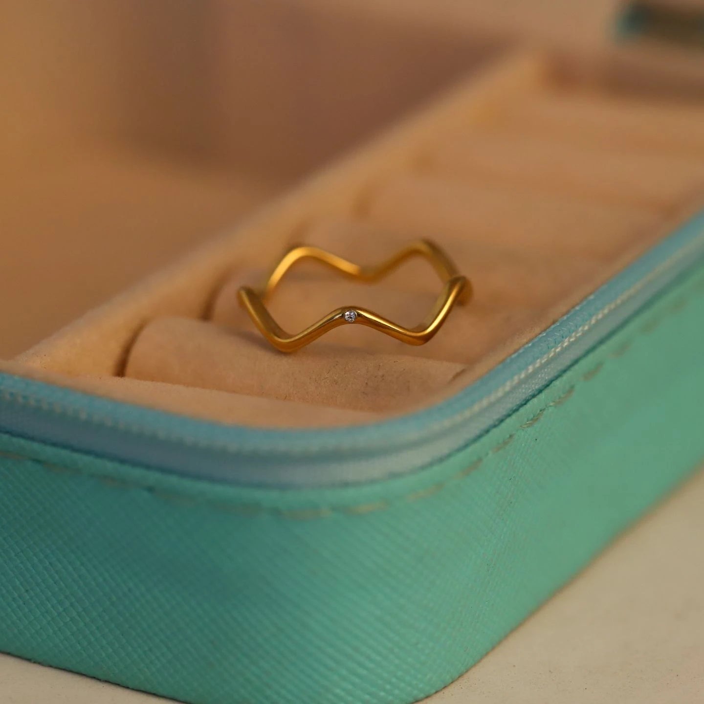 AureWave Gold Statement Ring