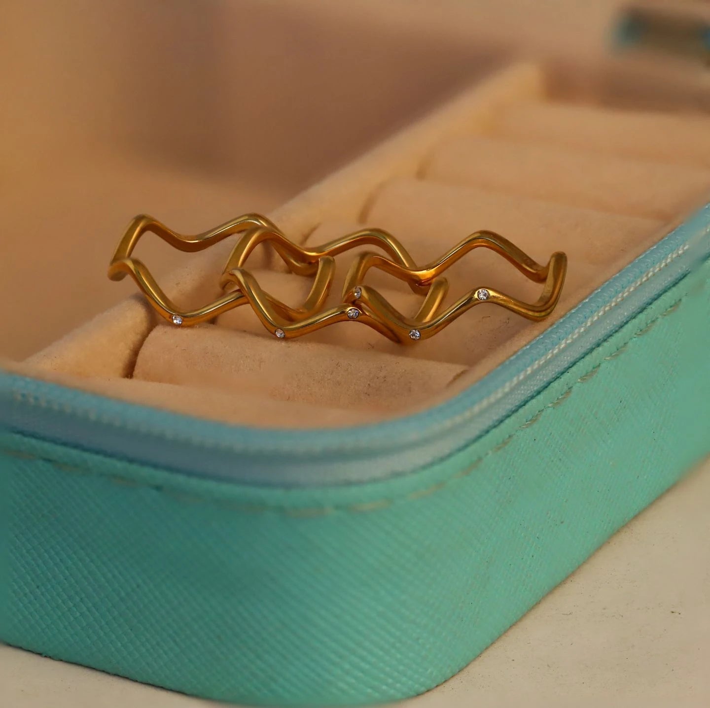 AureWave Gold Statement Ring