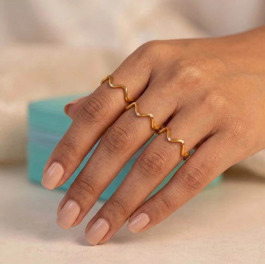 AureWave Gold Statement Ring