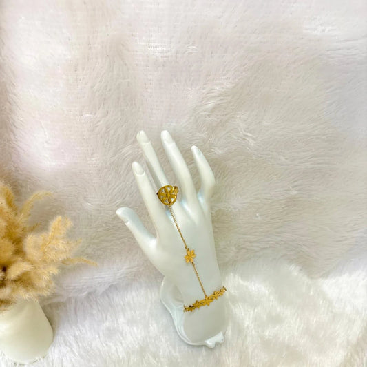 Zaira Floral Gold Hath Panja