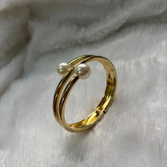 Pearl Arc Elegance Gold Finish Kada