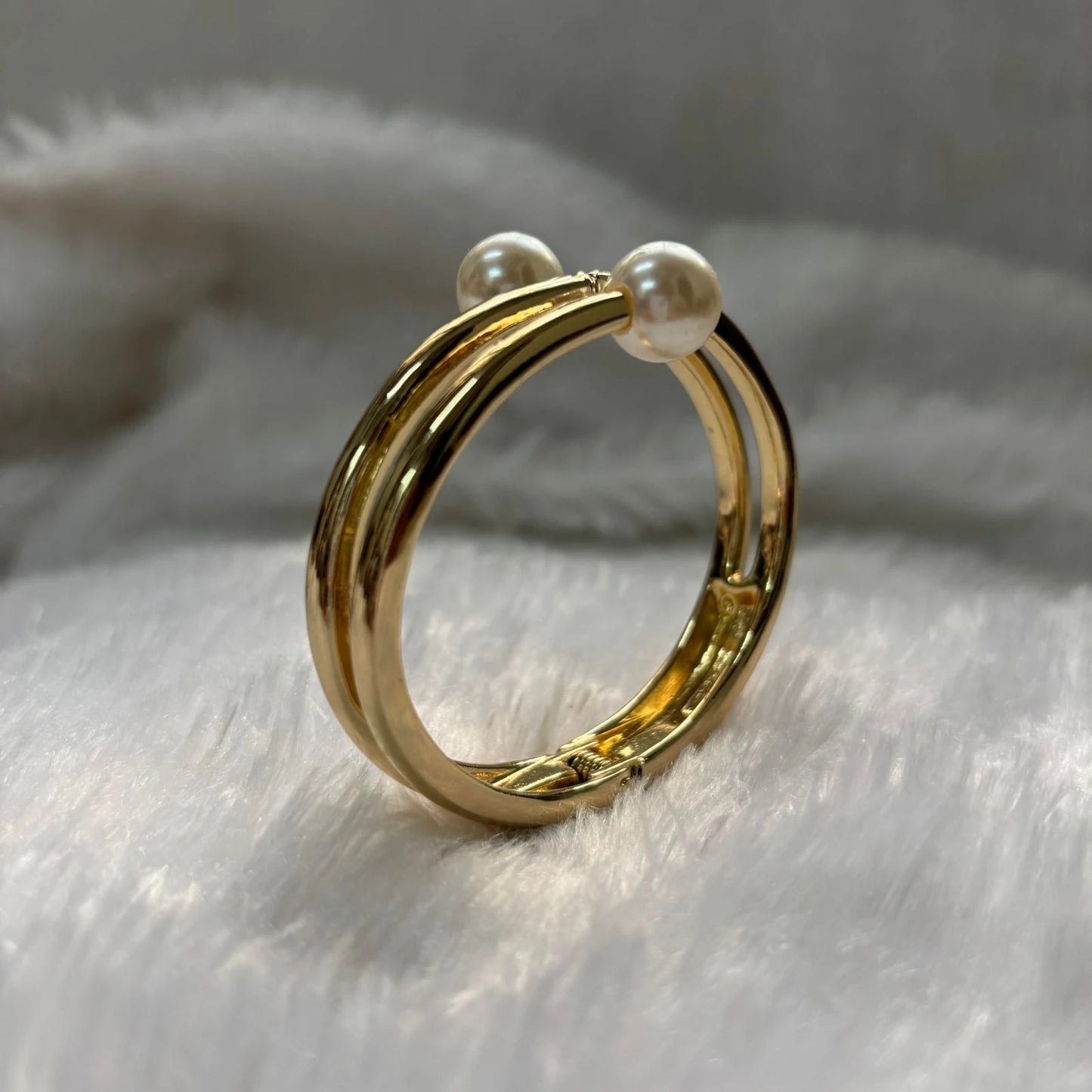 Pearl Arc Elegance Gold Finish Kada
