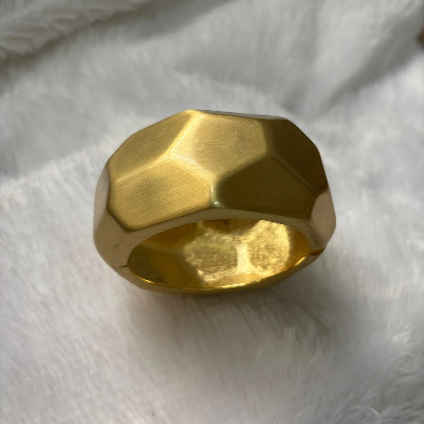 Facet Crown Satin Gold Kada