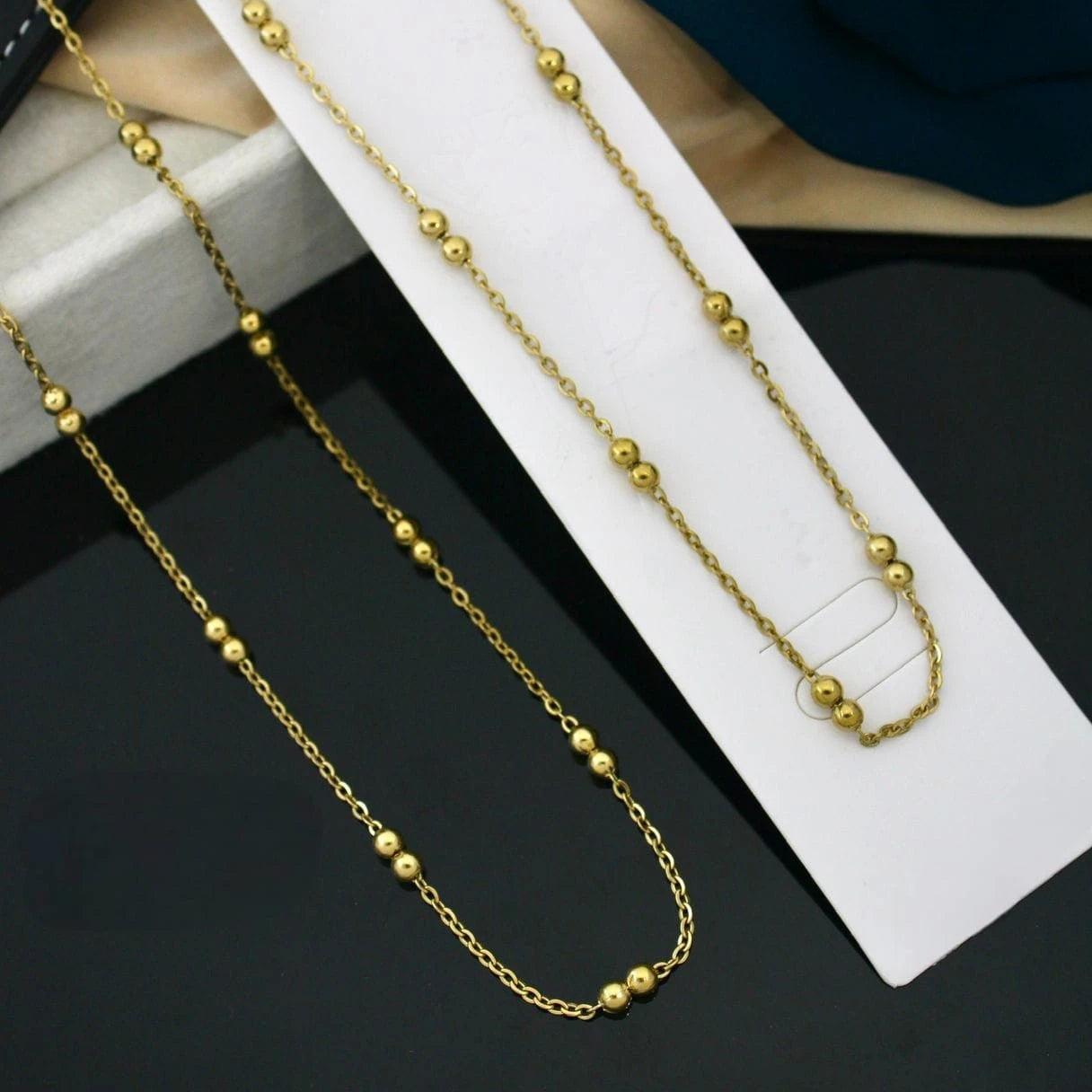 Aurielle Beaded Gold Chain Necklace