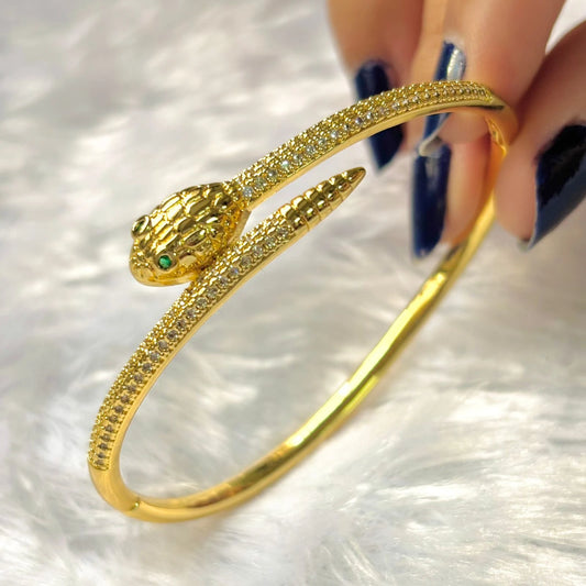 Regal Serpent Sparkle Gold Kada