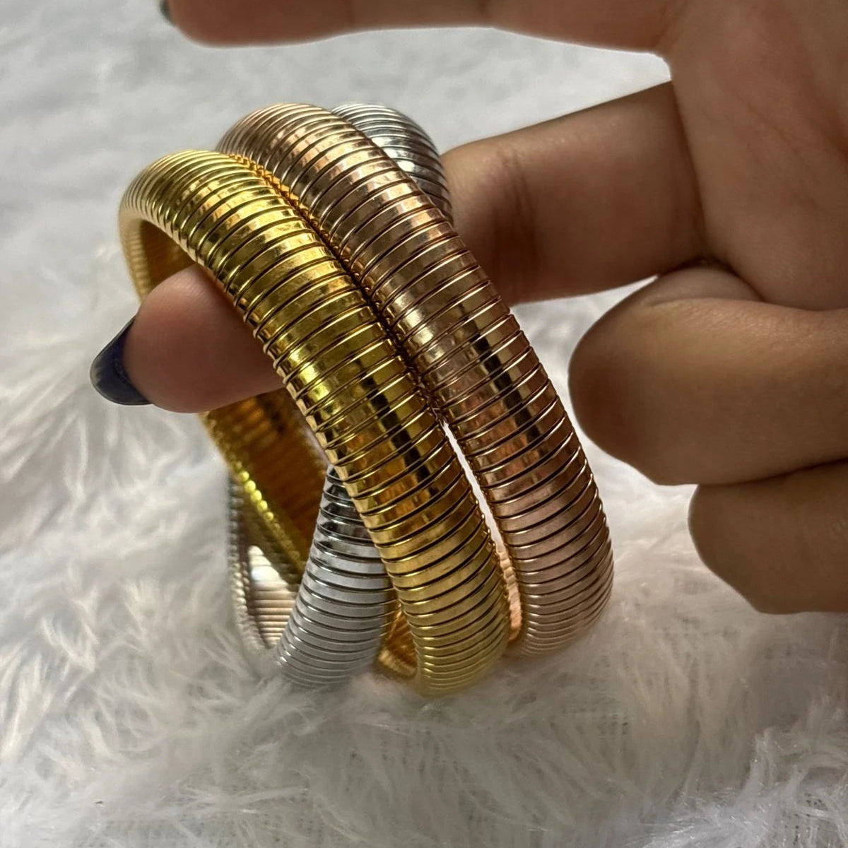 Elara Trinity Coil Kada Set