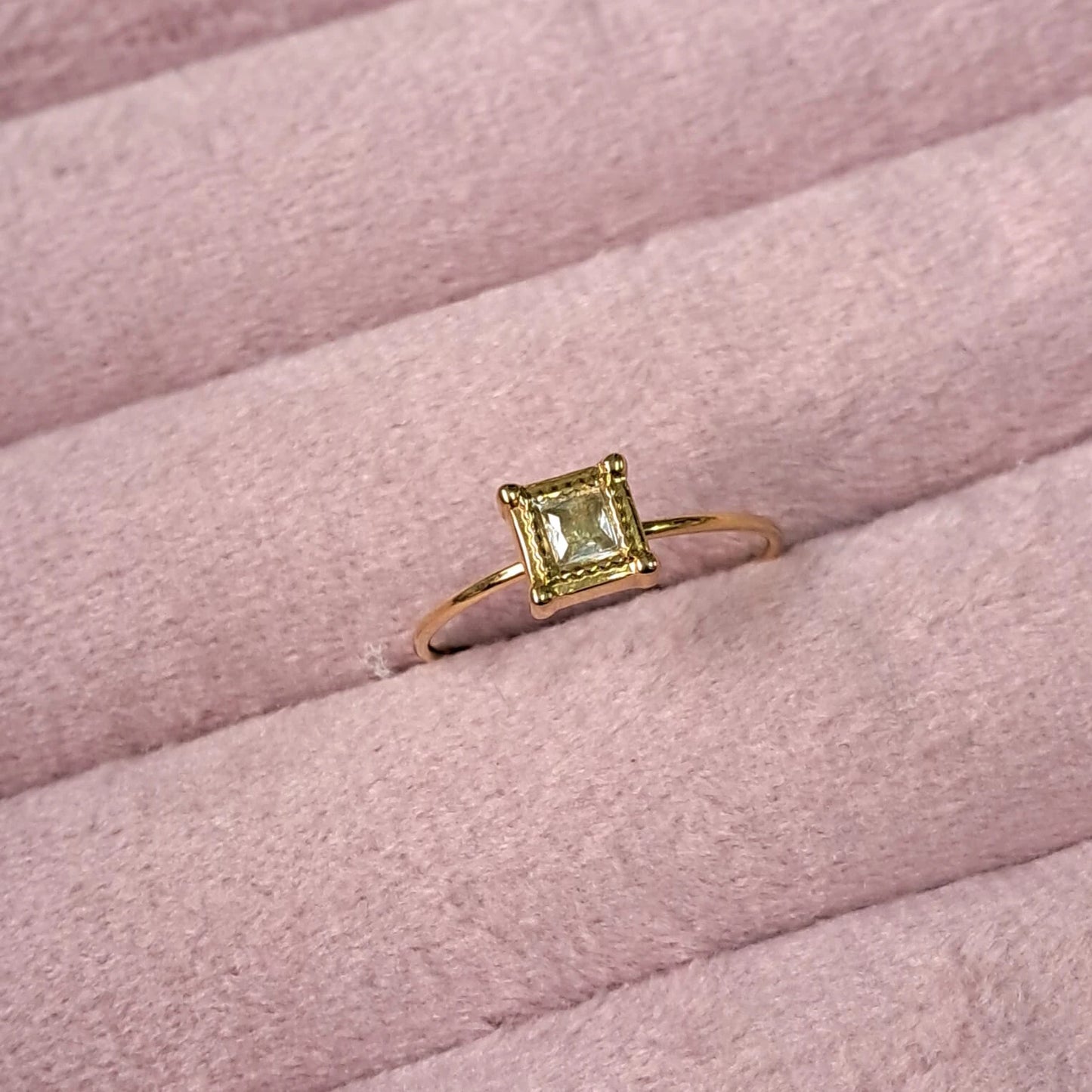 Luna Square Gold Adjustable Ring