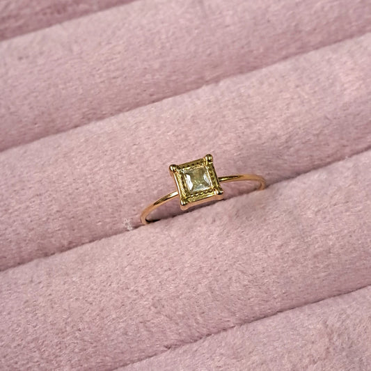 Luna Square Gold Adjustable Ring