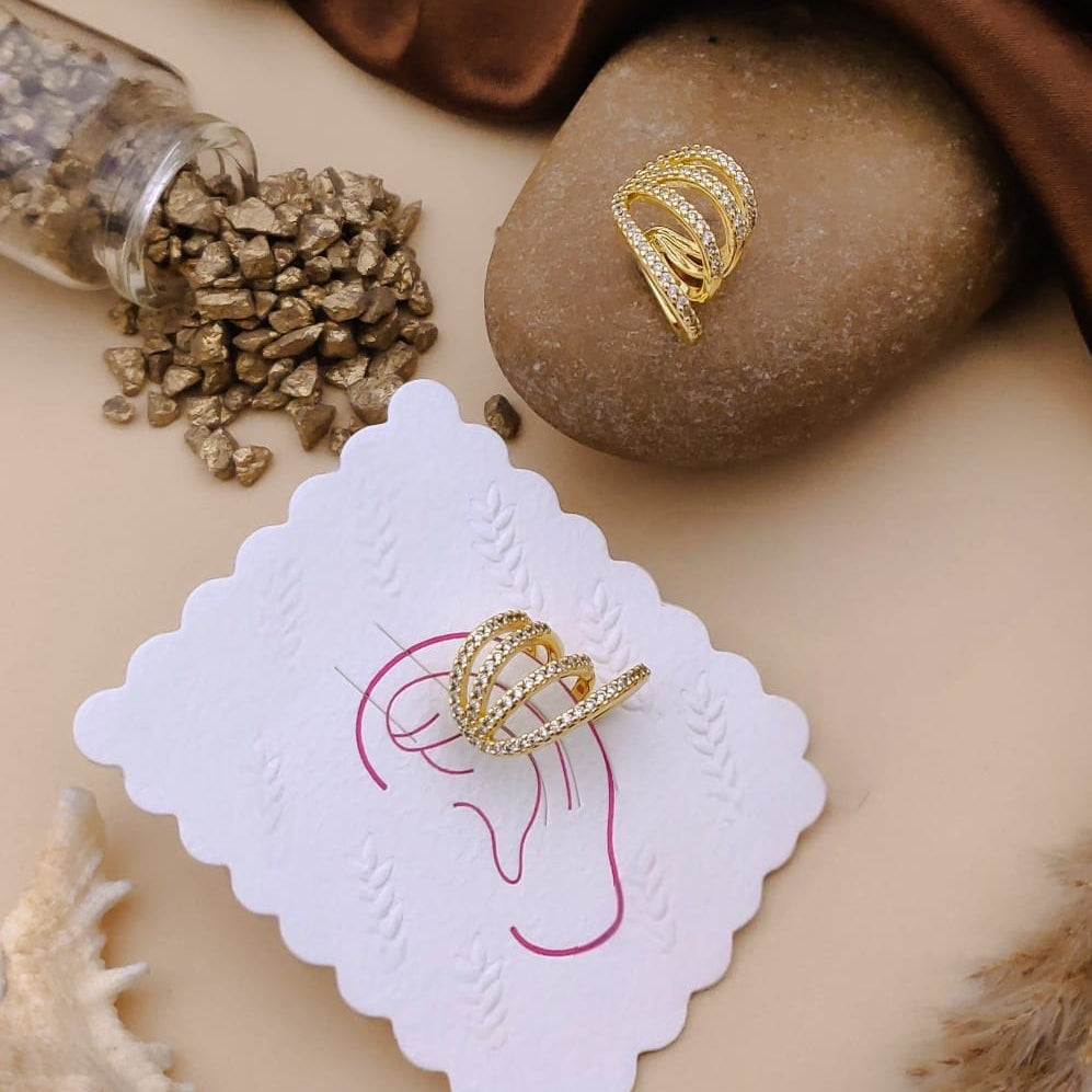 Imperial Wave Crystal Cuff Earrings