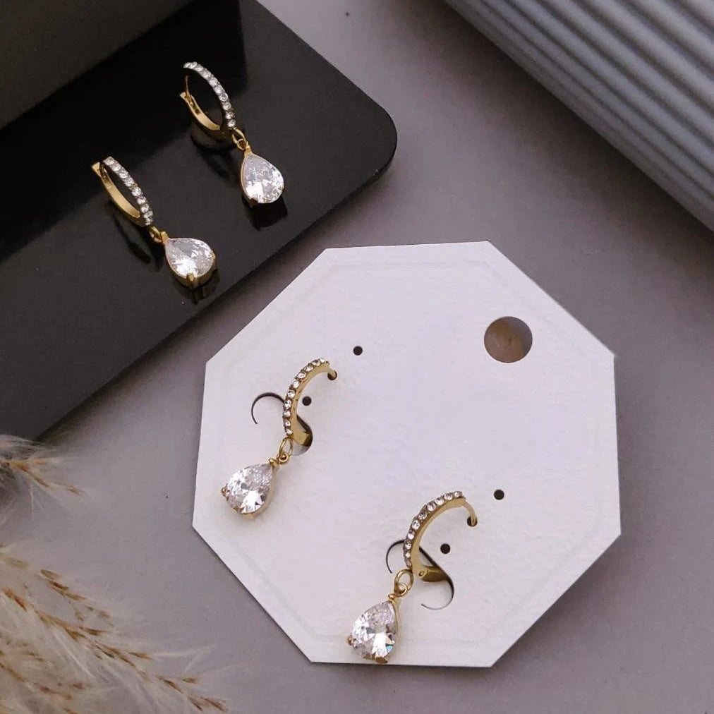 Aurora Crystal Drop Hoop Earrings