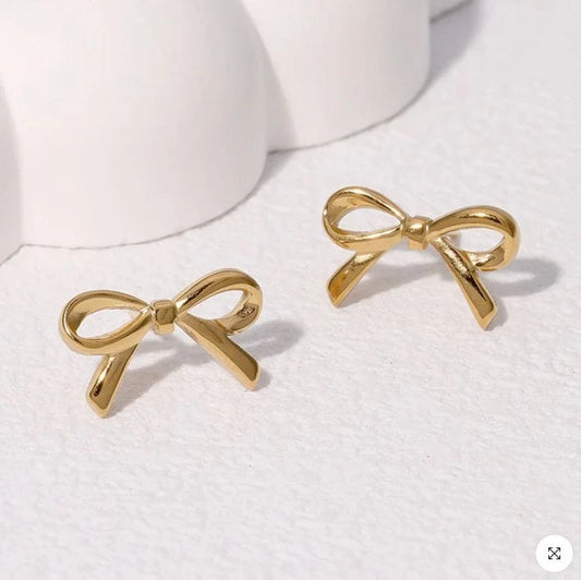 Crystal Bow Tassel Drop Earrings