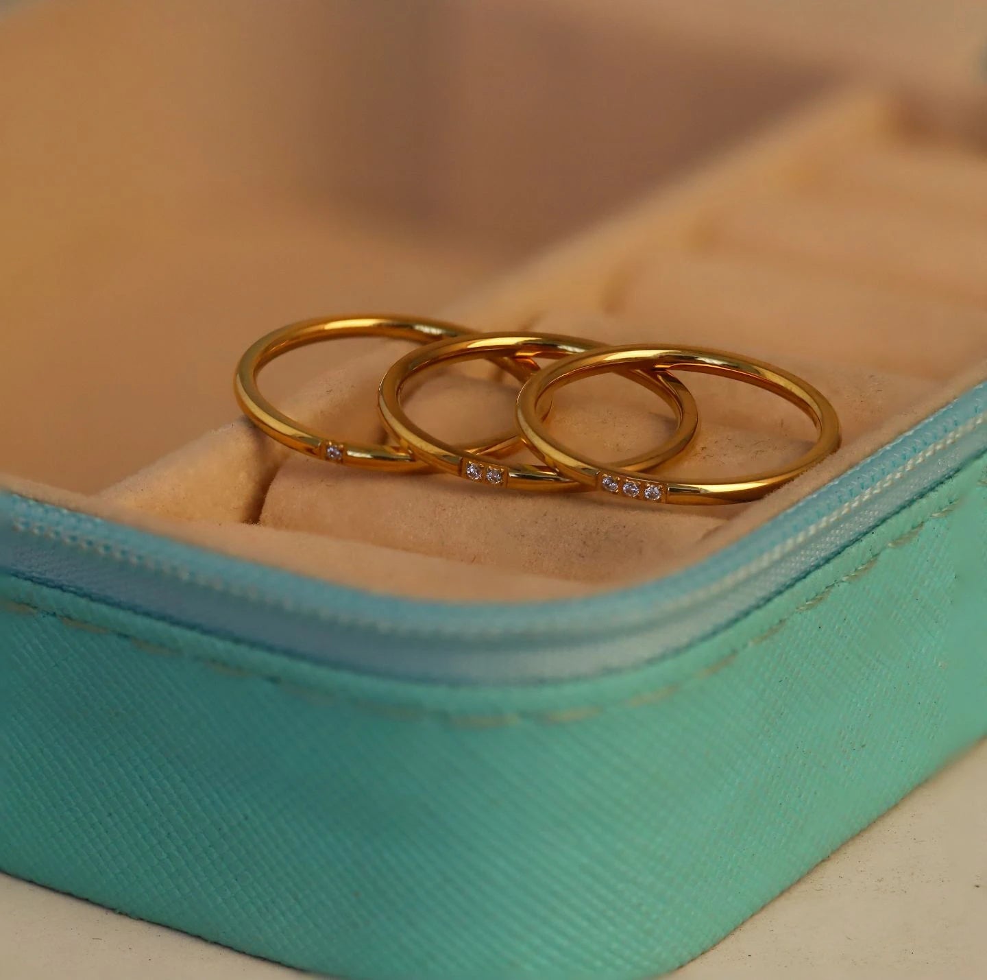 Triluxe Crystal Band Gold Ring