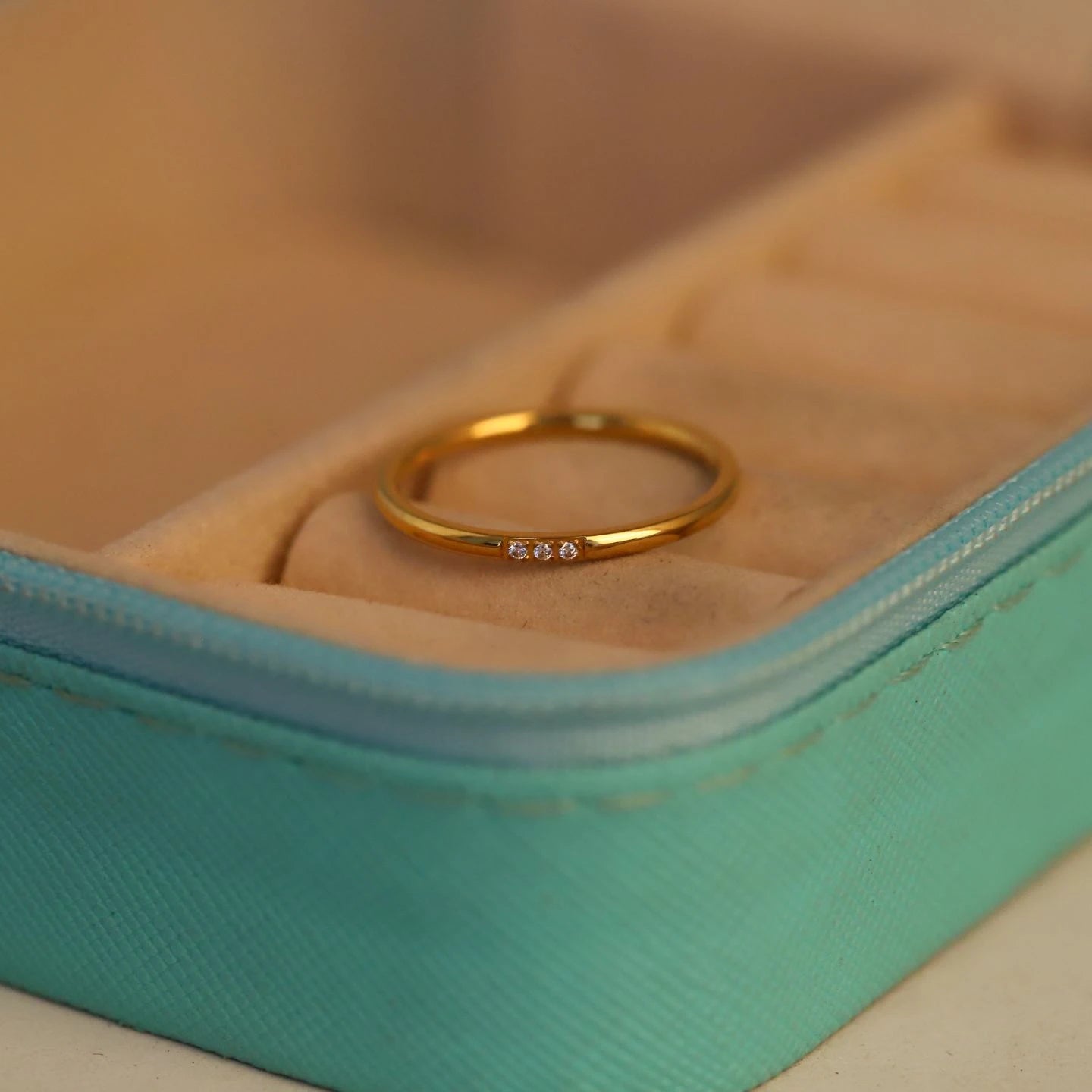 Triluxe Crystal Band Gold Ring