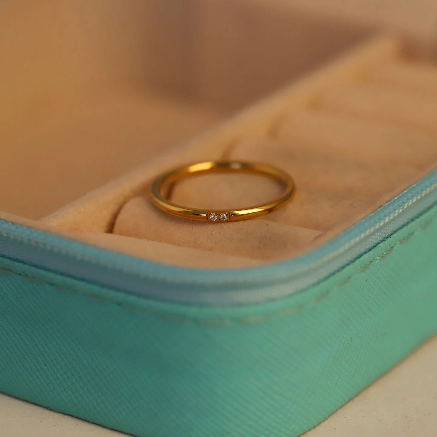 Triluxe Crystal Band Gold Ring