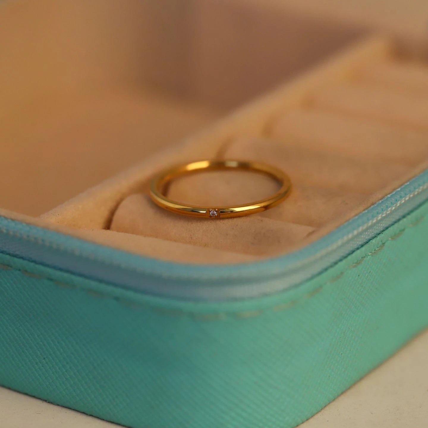 Triluxe Crystal Band Gold Ring