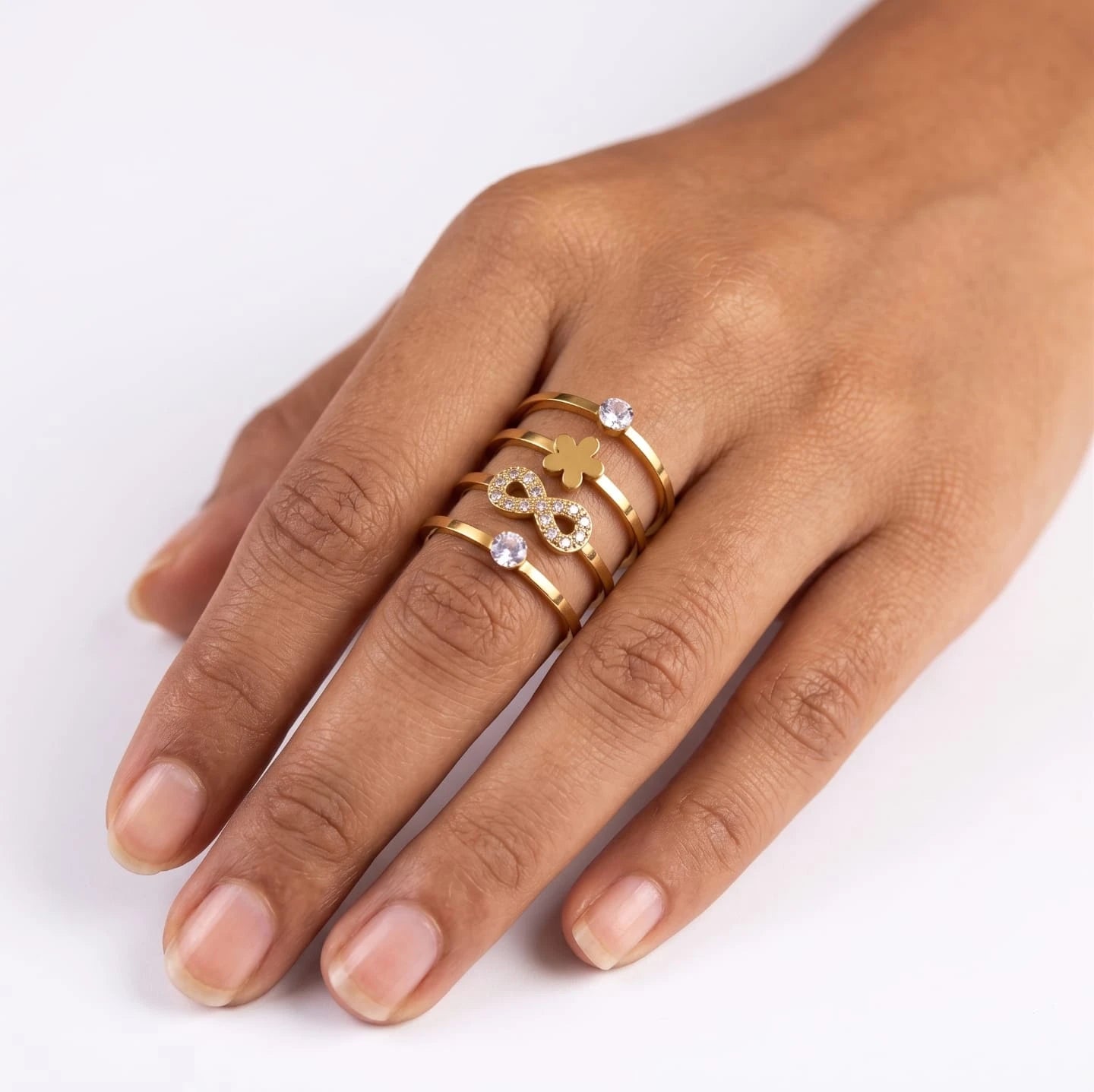 Regalia Bloom Crystal Gold Ring