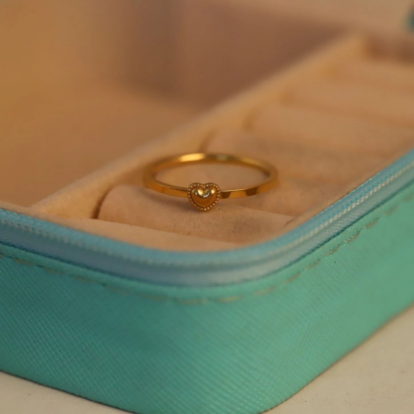 Elora Heart Bow Crystal Ring