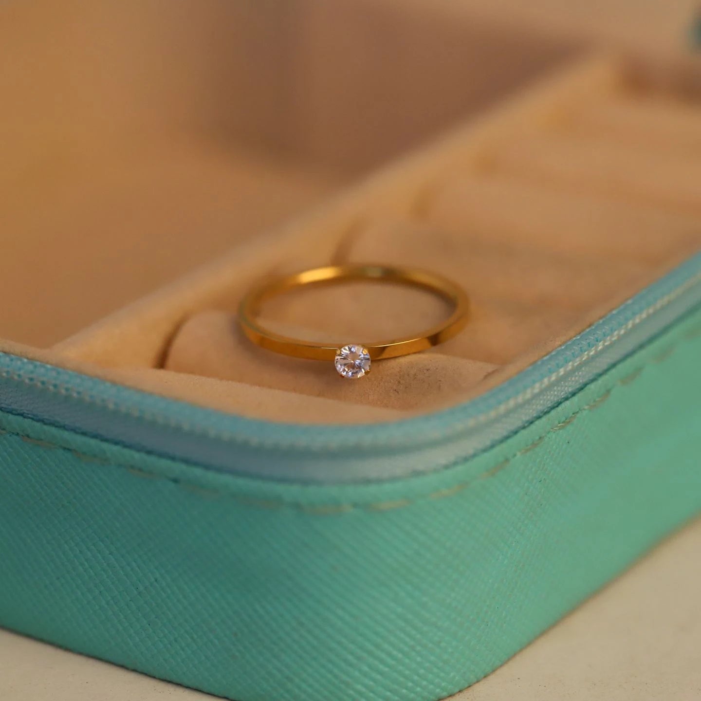 Elora Heart Bow Crystal Ring