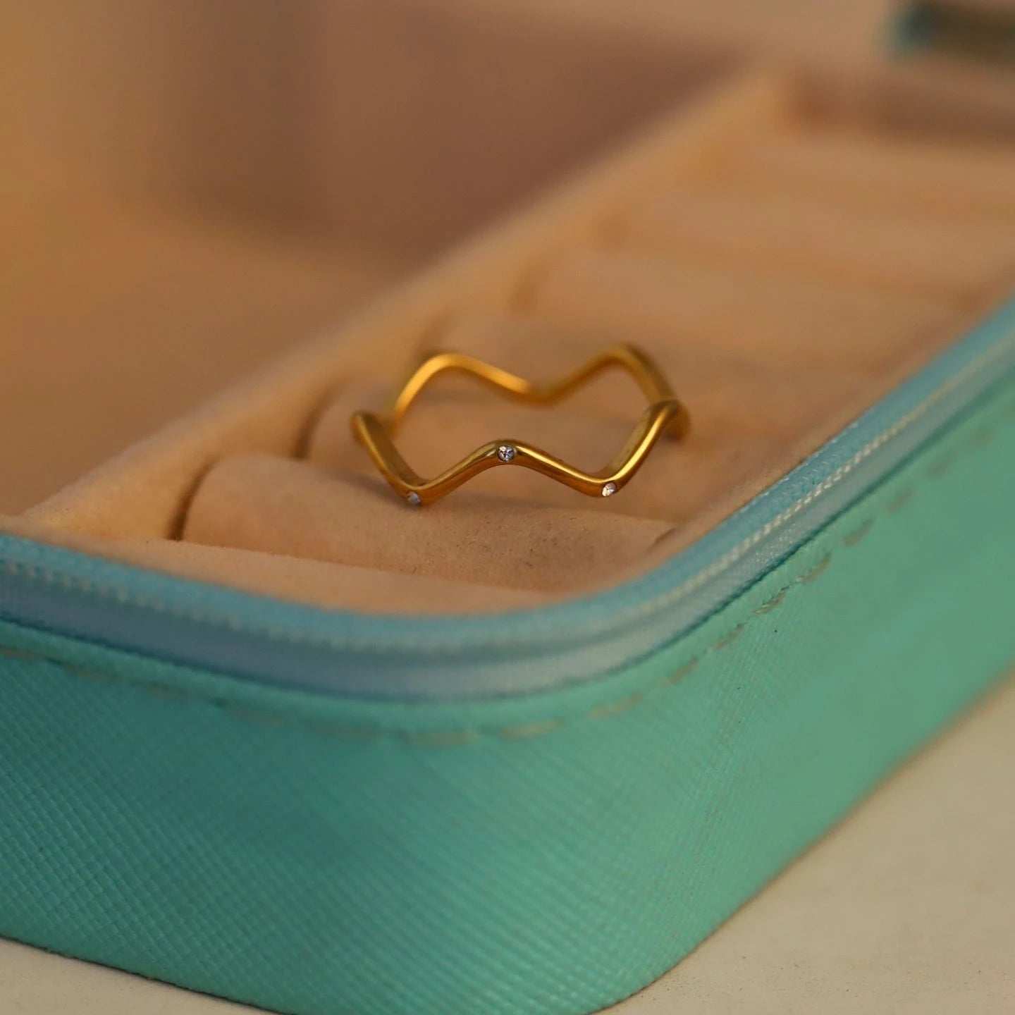 AureWave Gold Statement Ring