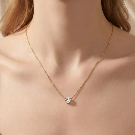 Simple Gold Diamond Necklace